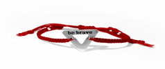 Bravelet red bracelent with inscription Be Brave